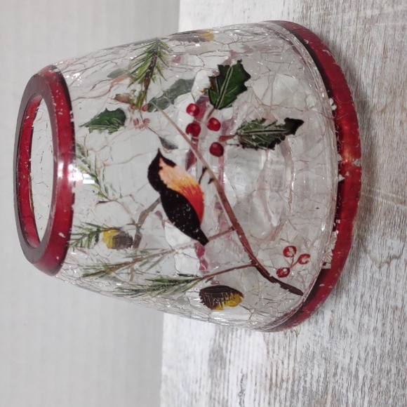 Vintage Small Crackle Glass Candle Shade